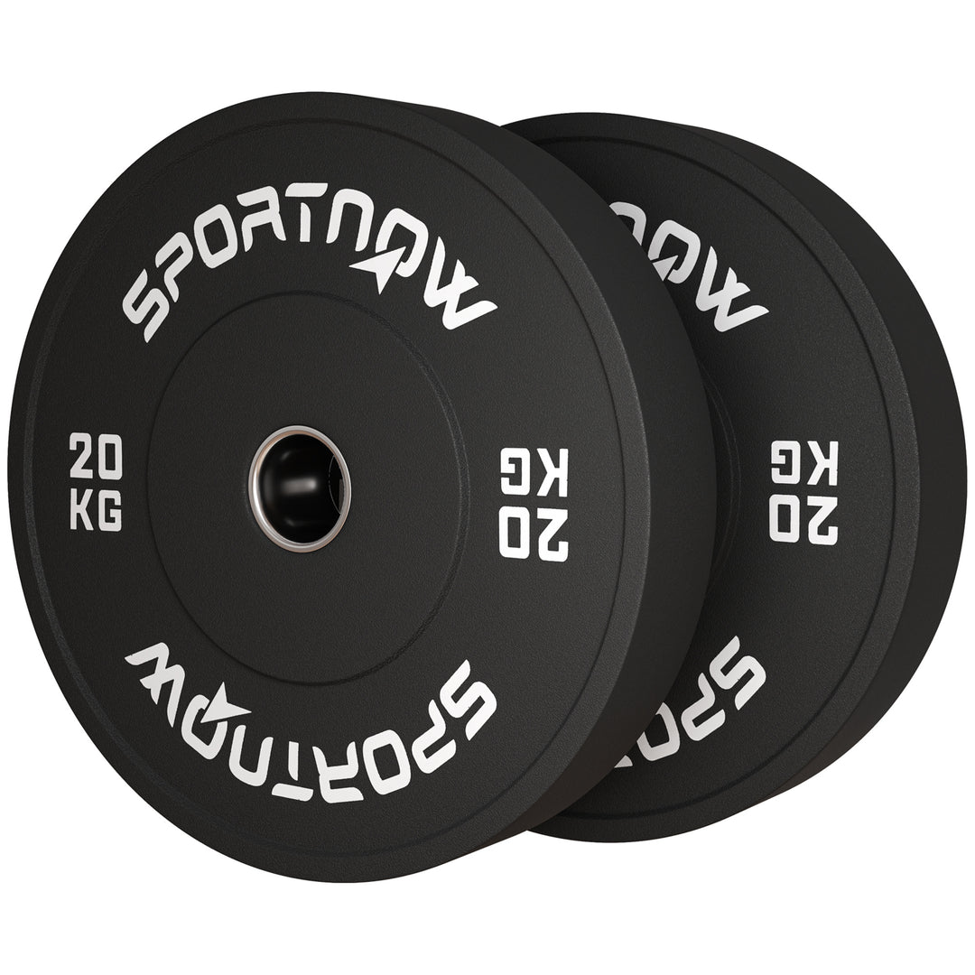 Vægtskiver, 2 x 20 kg, olympisk standard, gummi, støjsvag, sort