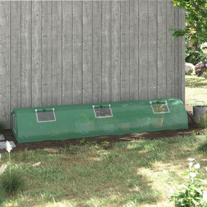Foliedrivhus, vejrbestandigt, UV-bestandigt, polytunnel, 300 cm x 80 cm x 45 cm, grønt