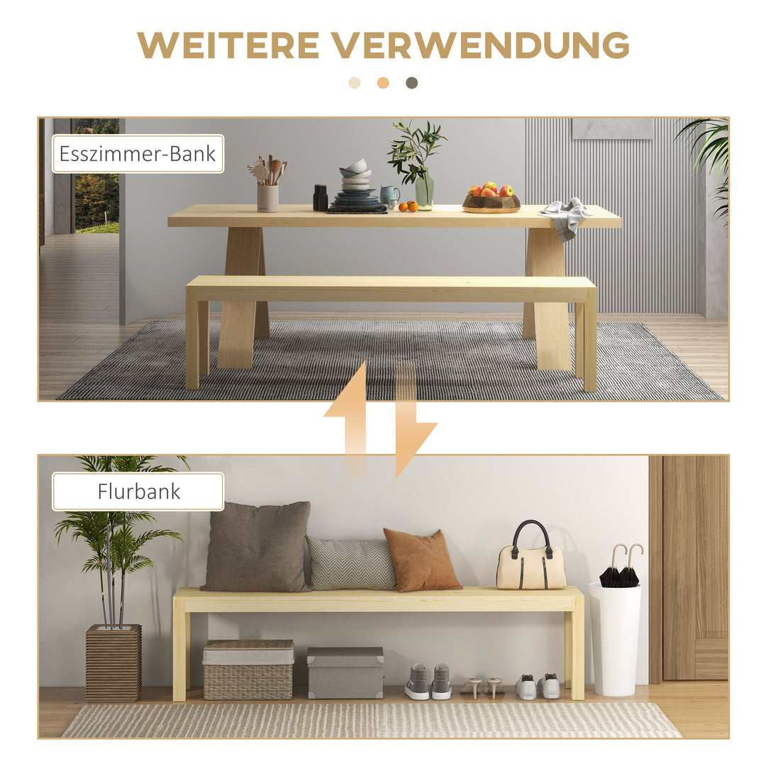 Bænk, plads til 3 personer, op til 330 kg, fyrretræ, 175x33x45 cm