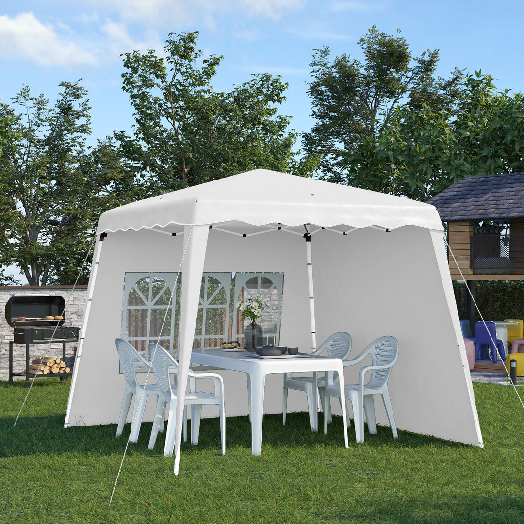 Pop up pavillion foldepavillon, inklusive stjerne, vejrbestandig, 240 x 240 x 250 cm, hvid