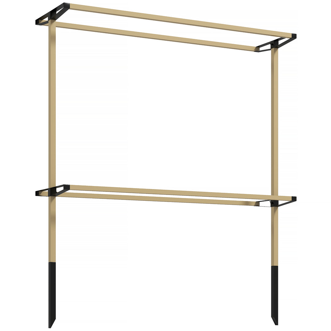 Metalespalier til stikkontakt, rustfri, klatrehjælp til agurker, espalier, 119 x 34 x 139 cm, til hindbær, brombær, naturlig