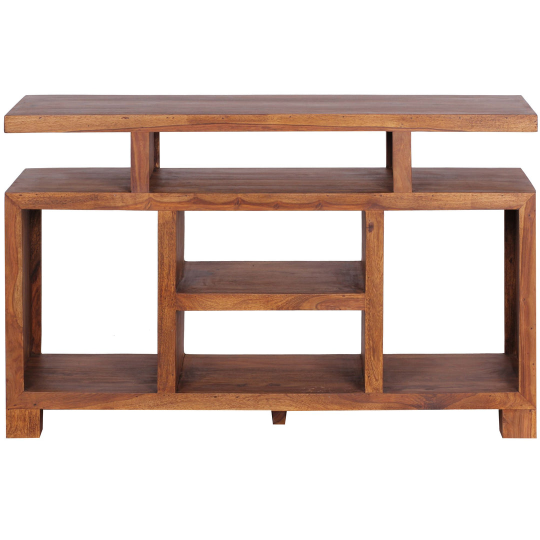 Sheesham skænk i massivt træ, 115 x 76 x 40 cm, landlig stil, TV-skab med opbevaringsrum, TV-bord i ægte træ med 4 ben