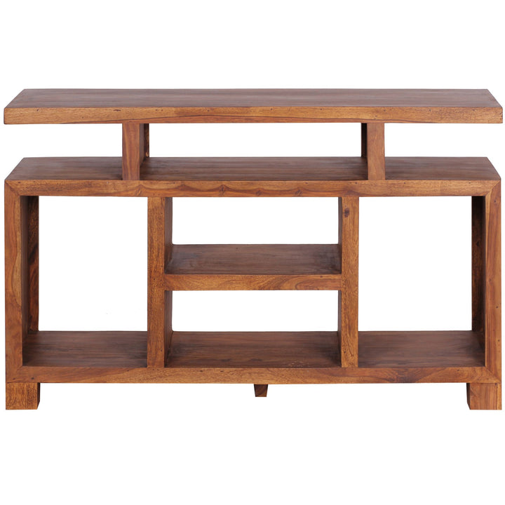 Sheesham skænk i massivt træ, 115 x 76 x 40 cm, landlig stil, TV-skab med opbevaringsrum, TV-bord i ægte træ med 4 ben