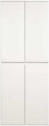 Garderobeskab multifunktionsskab 4-dørs Nevada hvid melamin 74 x 191 x 34 cm