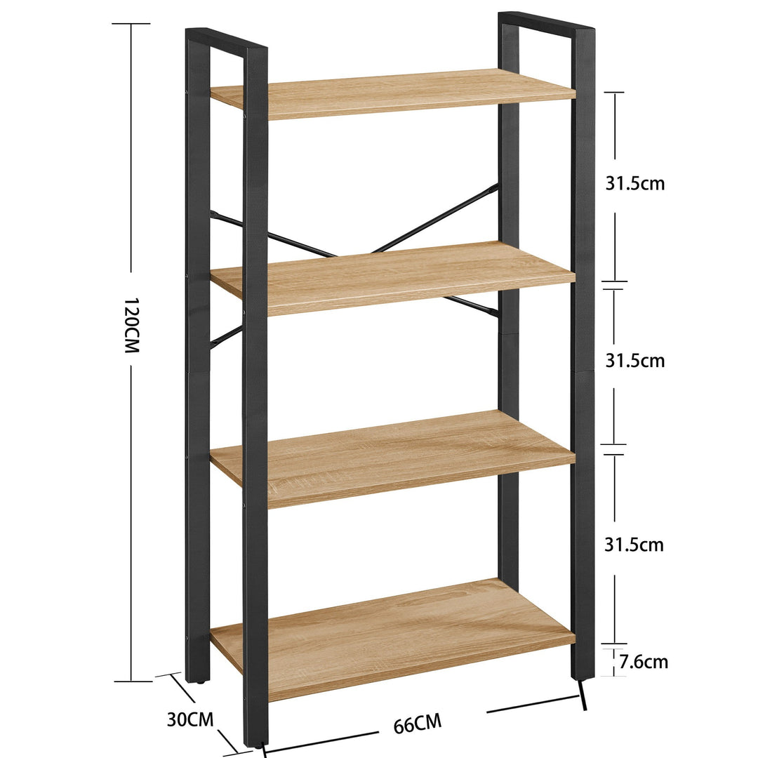 Bogreol med 4 hylder – sonoma