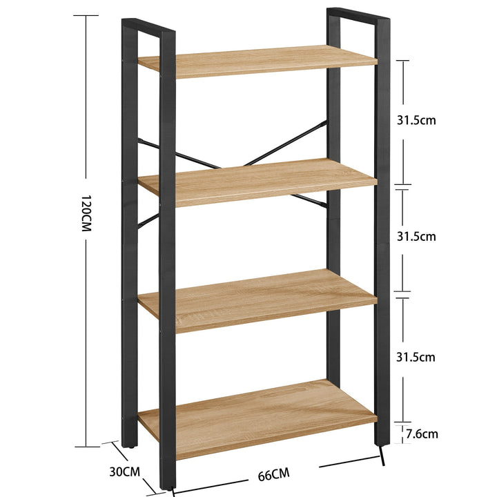 Bogreol med 4 hylder – sonoma