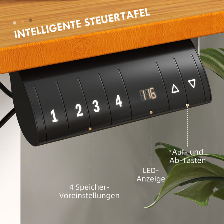 Hæve-sænkebord, højdejusterbart, 120x60x72-116 cm, natur/hvid