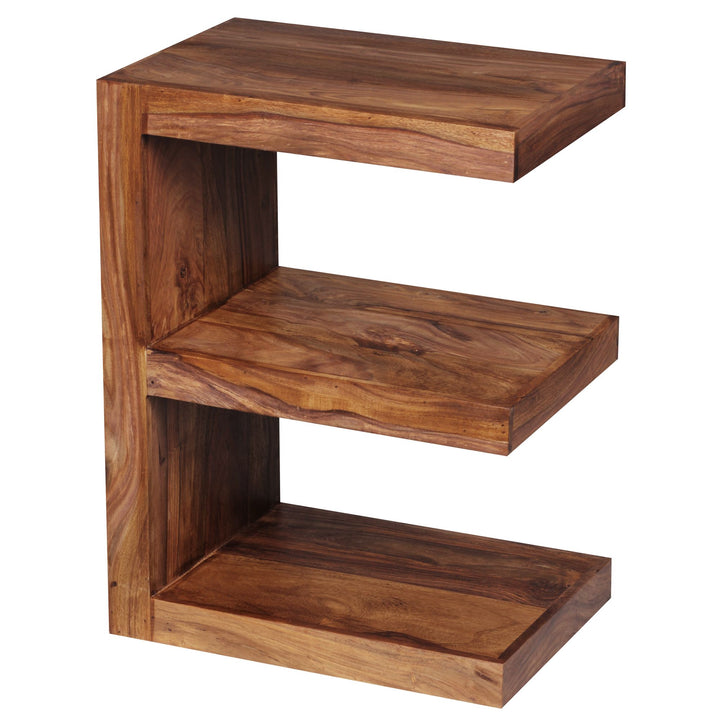 MUMBAI sidebord, massivt sheeshamtræ, E Cube, 60 cm højt, stuebord, brunt design, landlig stil, sofabord