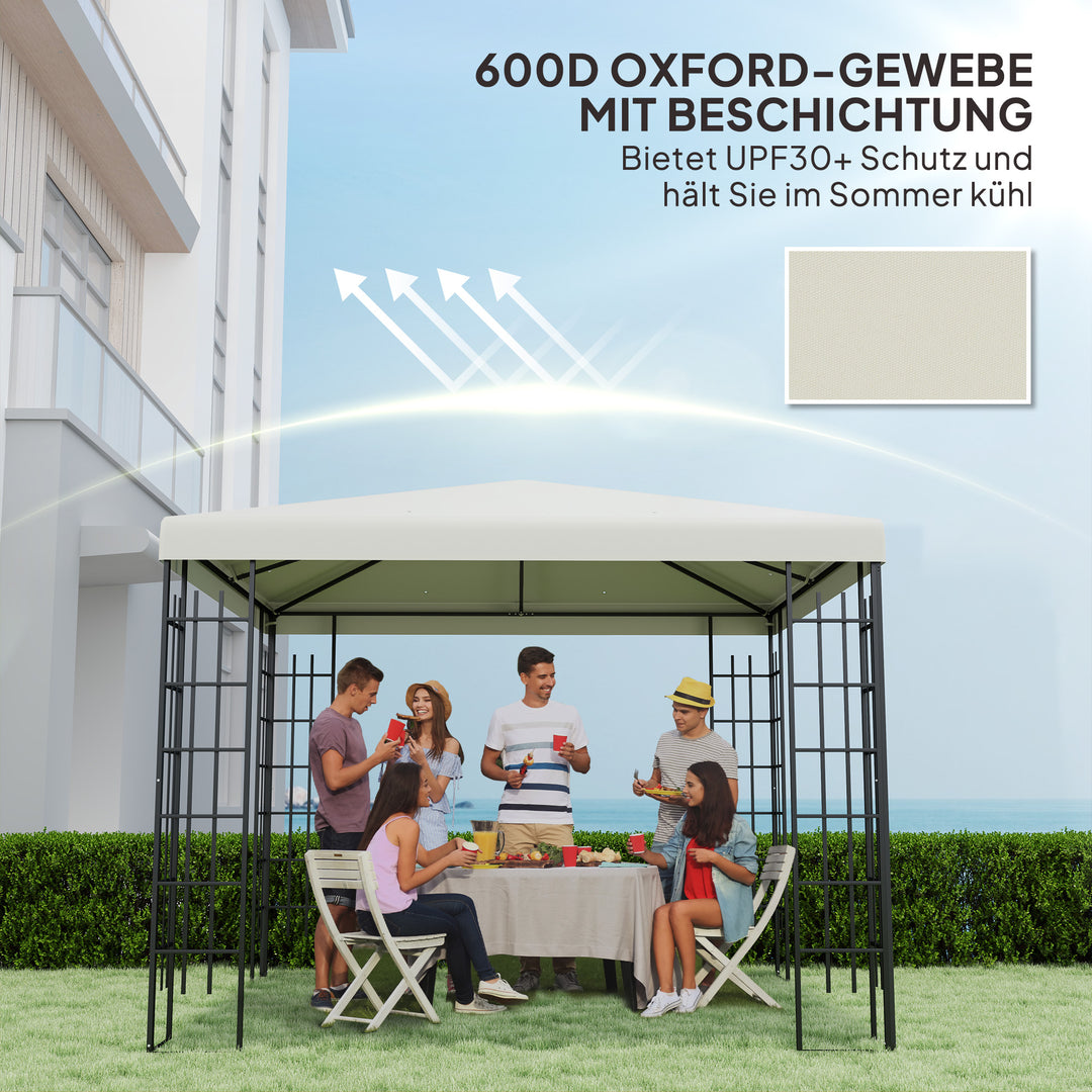 3 X 3m reservepavillonpresenning til havepavillon med vandafløbshuller upf30+ lysegrå