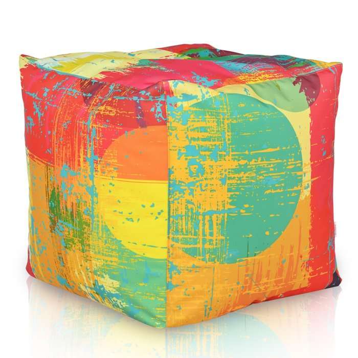 Square Cube Ottoman - Premium Printed Fabric