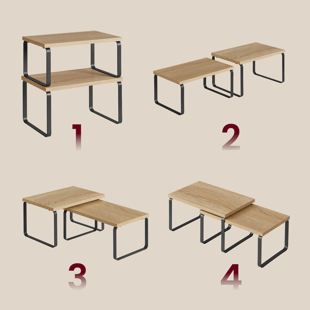Køkkenhylder sæt (2 stk.) – sonoma eg / sort | pladsoptimering til bord og skab