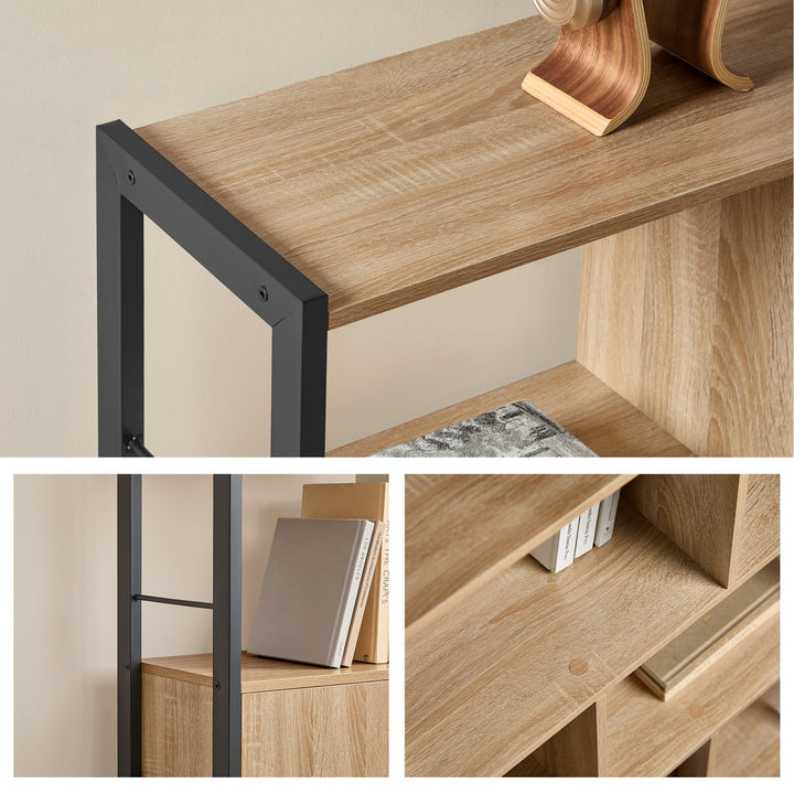 Reol / hylde til bøger og dekoration – sonoma eg / sort | moderne loftstil