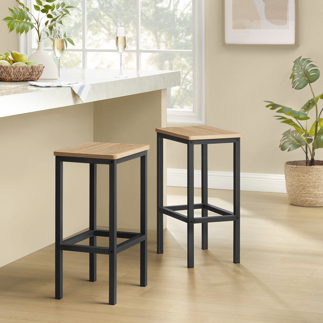 2 styks barstole – sonoma eg / sort | loftstil