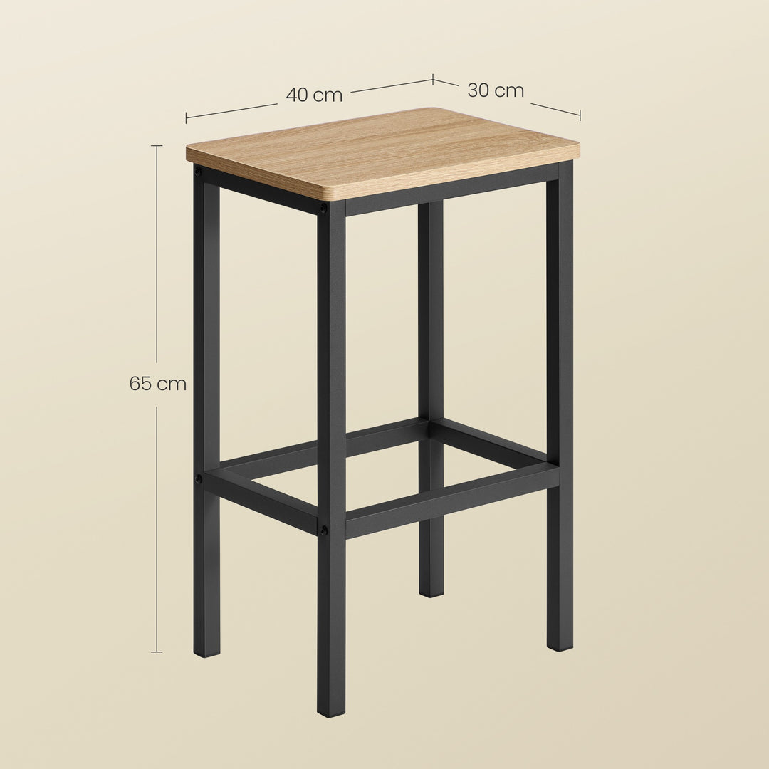 2 styks barstole – sonoma eg / sort | loftstil