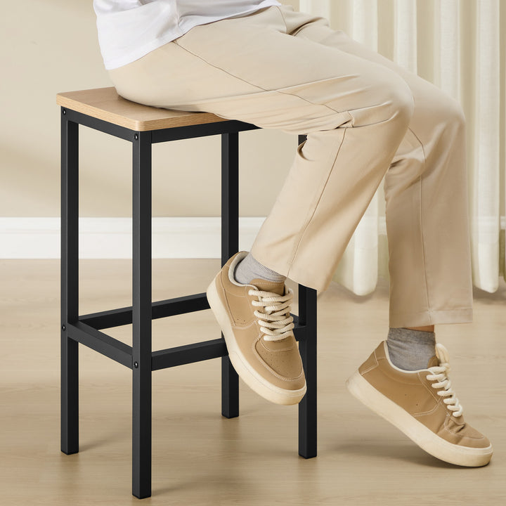 2 styks barstole – sonoma eg / sort | loftstil