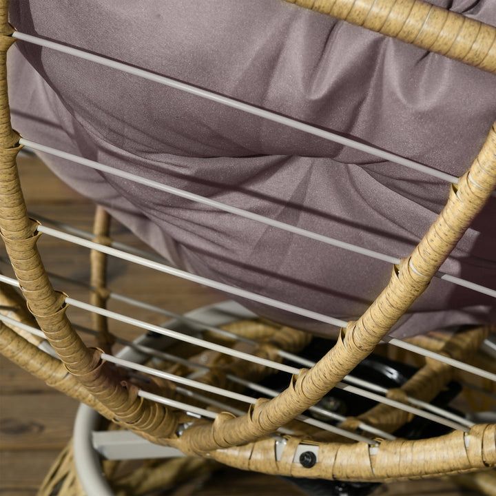 Bistrosæt balkonsæt terrassesæt vejrbestandigt aftagelige puder 85cm x 70cm x 82cm natur + lysebrun