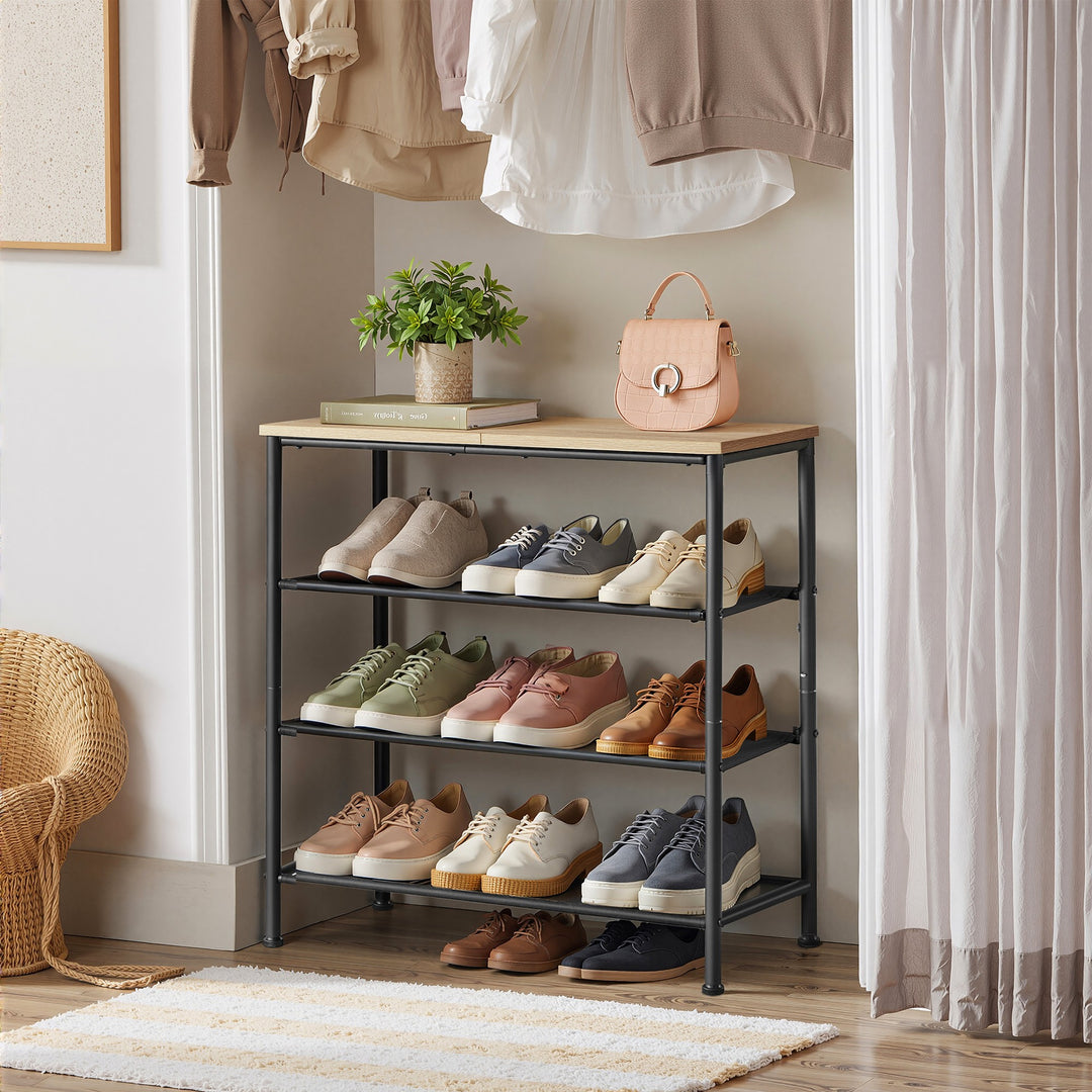Loft style skoreol – sonoma eg / sort | praktisk og pladsbesparende