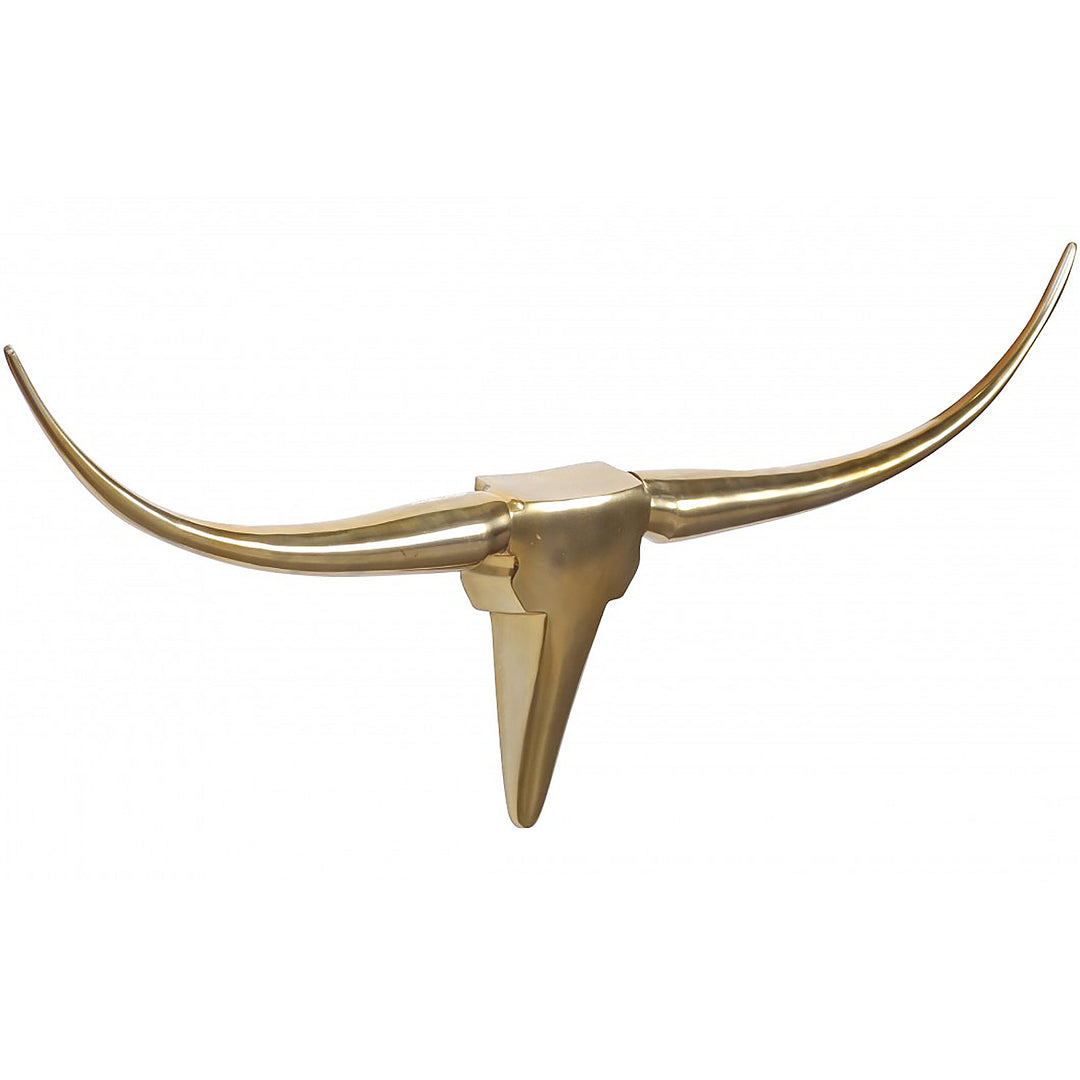 Dekorative Tyregevir M WL1.392 Guld 100 cm Aluminium Design Horn, Moderne Tyrehovedhorn Vægdekoration, Metal Gevir Jagttrofæ Vægskulptur, Stor Longhorn Vægdekoration