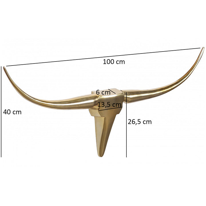Dekorative Tyregevir M WL1.392 Guld 100 cm Aluminium Design Horn, Moderne Tyrehovedhorn Vægdekoration, Metal Gevir Jagttrofæ Vægskulptur, Stor Longhorn Vægdekoration