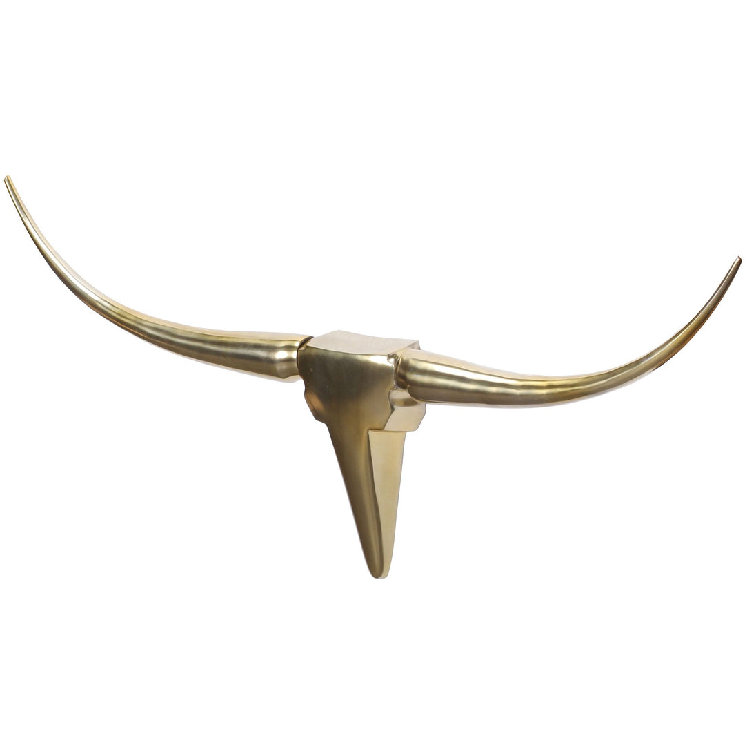 Dekorative Tyregevir M WL1.392 Guld 100 cm Aluminium Design Horn, Moderne Tyrehovedhorn Vægdekoration, Metal Gevir Jagttrofæ Vægskulptur, Stor Longhorn Vægdekoration