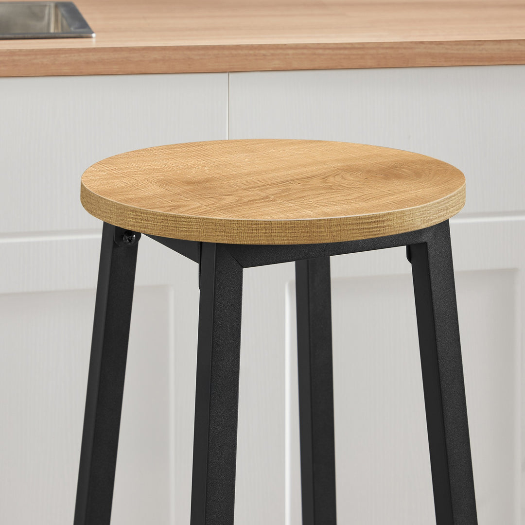 Barstol / høj skammel – eg / sort | moderne loftstil