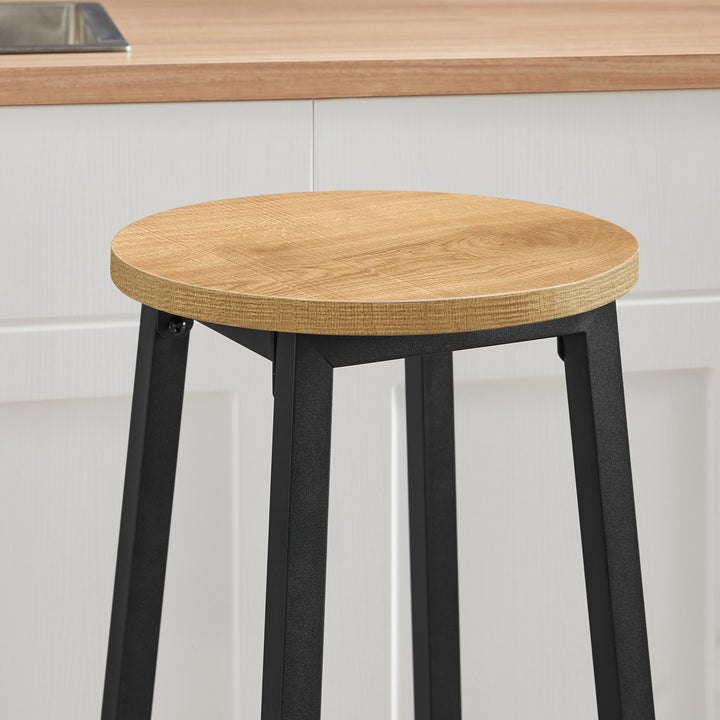 Barstol / høj skammel – eg / sort | moderne loftstil