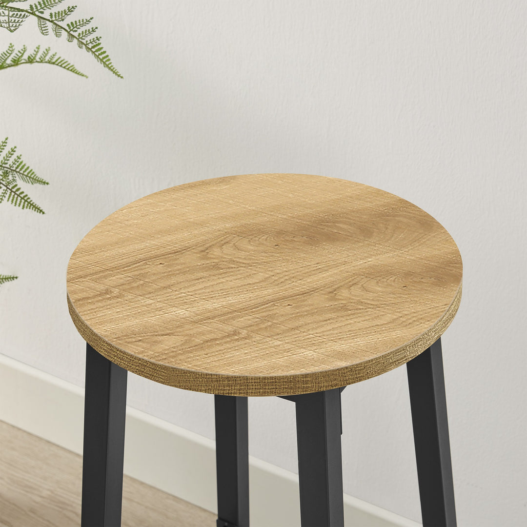 Barstol / høj skammel – eg / sort | moderne loftstil