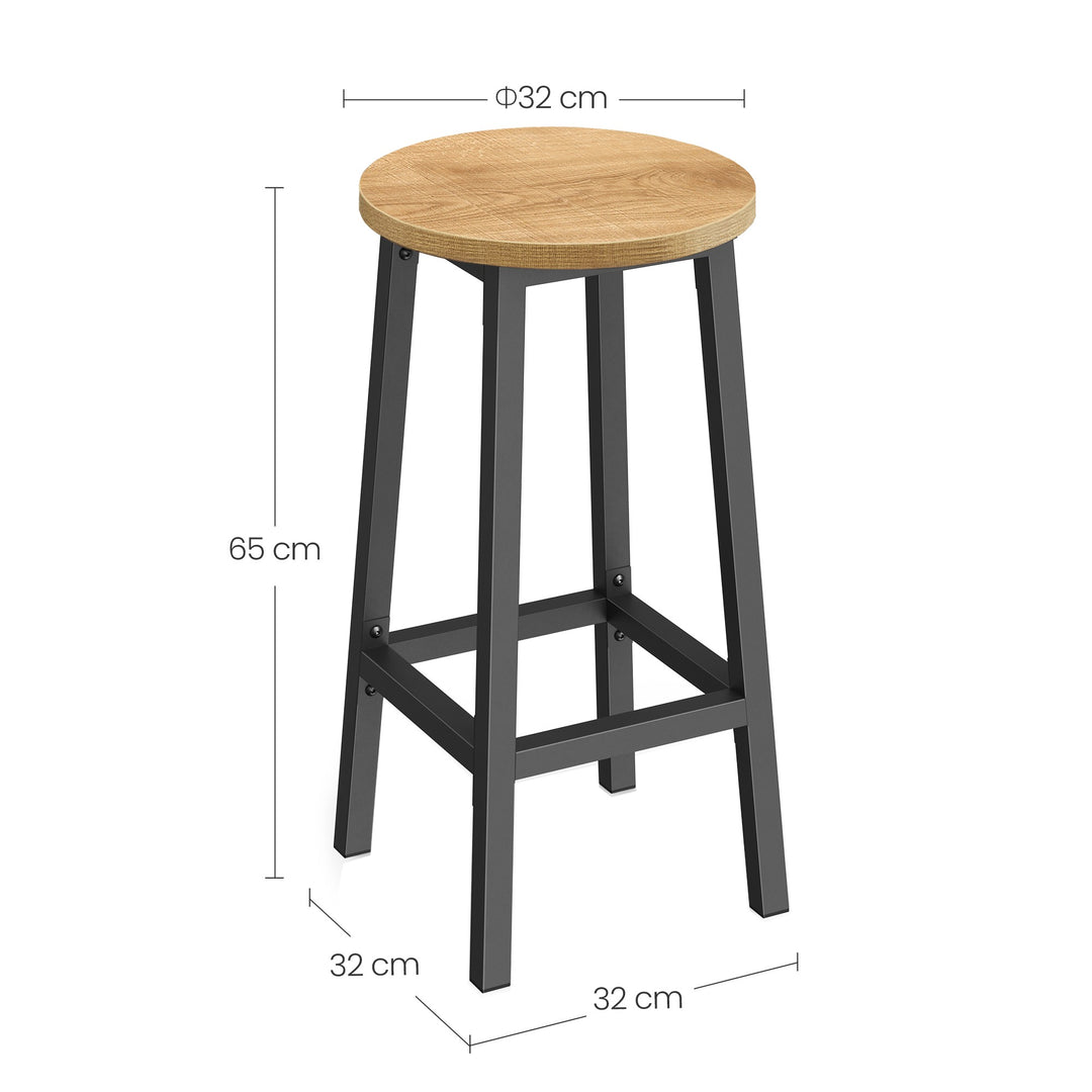 Barstol / høj skammel – eg / sort | moderne loftstil