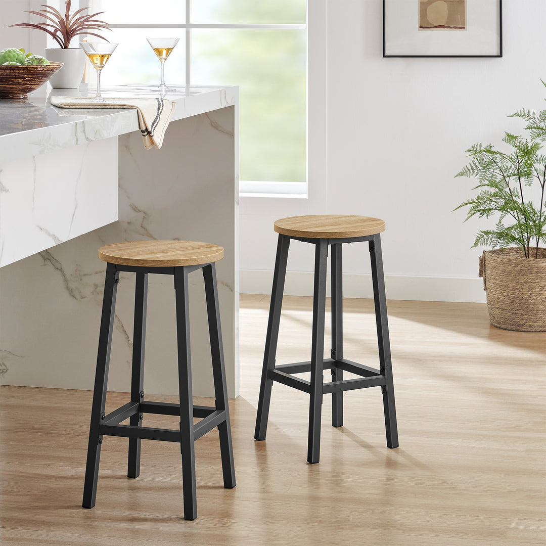 Barstol / høj skammel – sonoma eg / sort | moderne loftstil