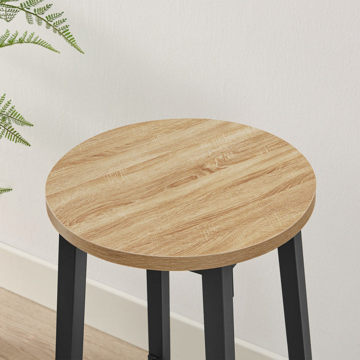 Barstol / høj skammel – sonoma eg / sort | moderne loftstil