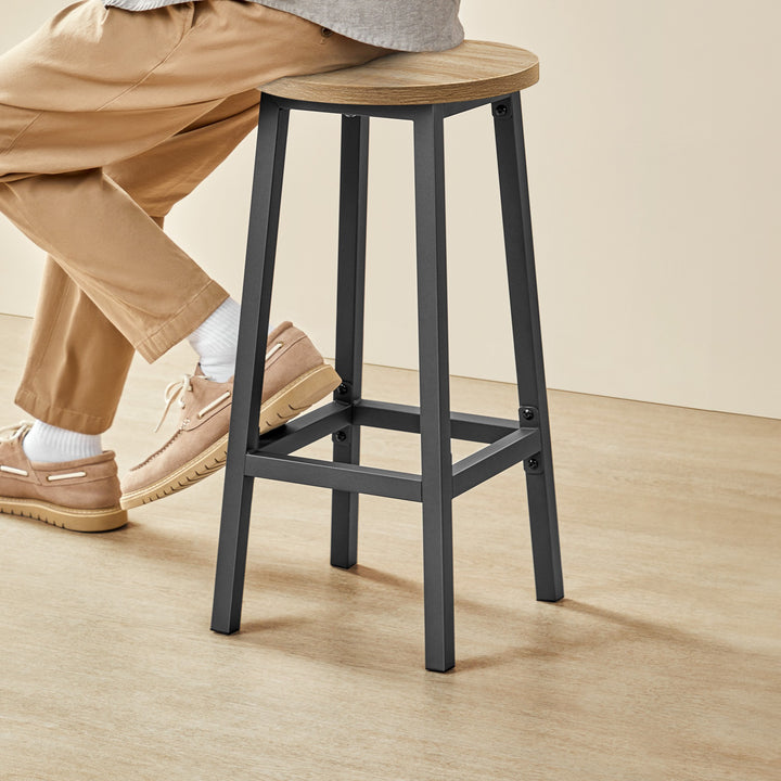 Barstol / høj skammel – sonoma eg / sort | moderne loftstil