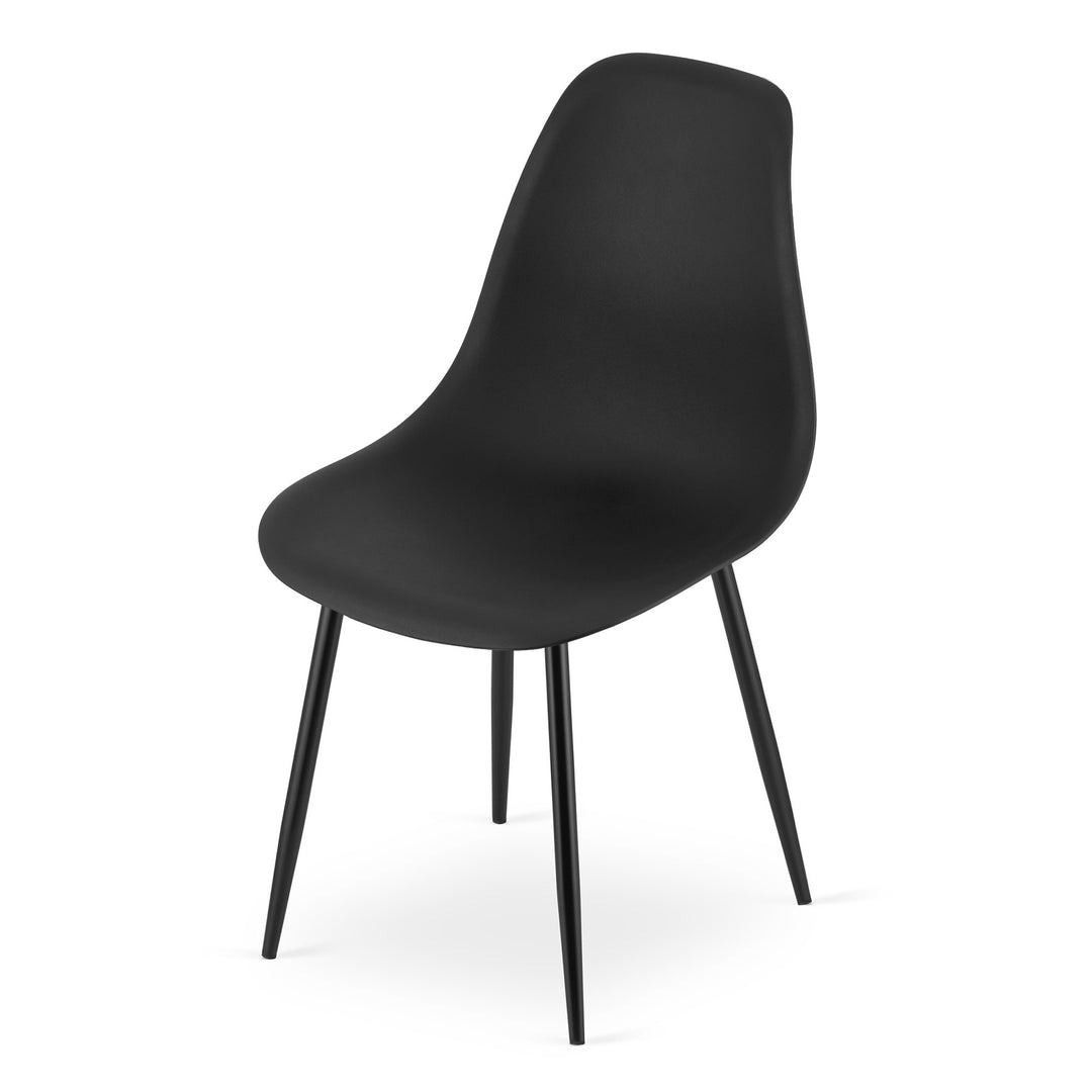 Sæt med NP bord 120x80cm Craft + sort + 4 WAT stole sort/sorte ben