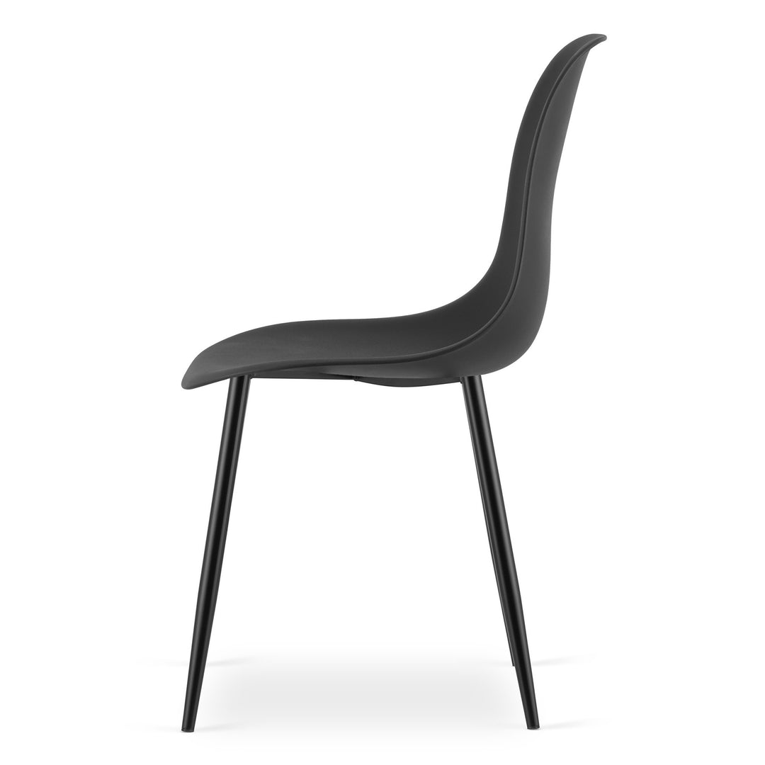 Sæt med NP bord 120x80cm Craft + sort + 4 WAT stole sort/sorte ben