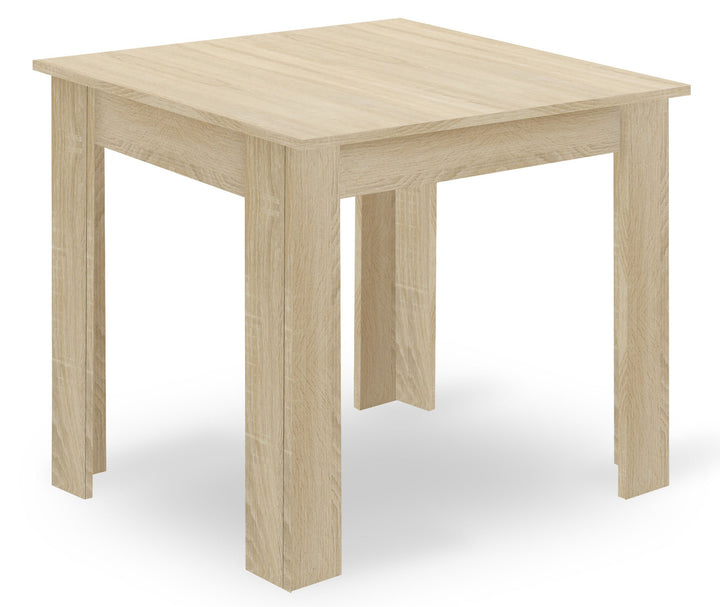 Sæt: NP Bord 80x80cm Sonoma Eg + 4 WAT Stole hvide / naturlige ben