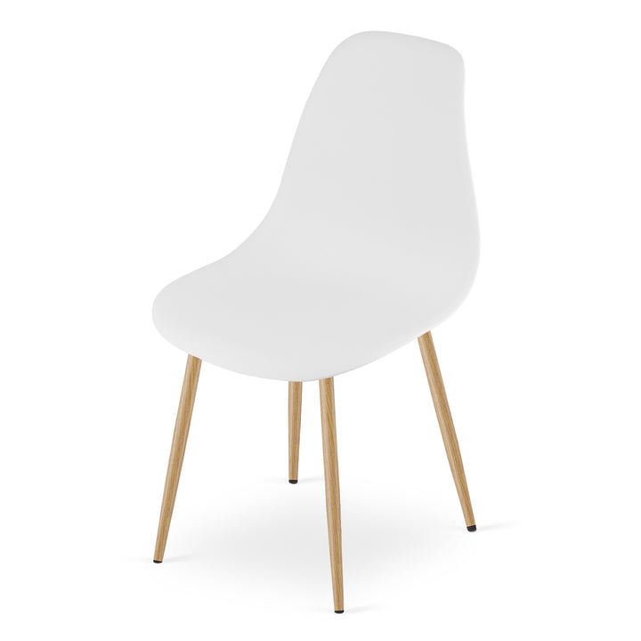 Sæt: NP Bord 80x80cm Sonoma Eg + 4 WAT Stole hvide / naturlige ben