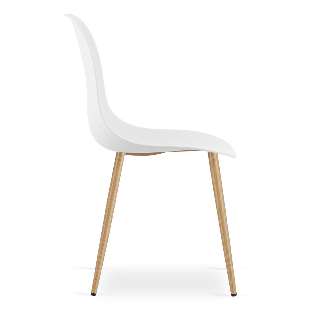 Sæt: NP Bord 80x80cm Sonoma Eg + 4 WAT Stole hvide / naturlige ben