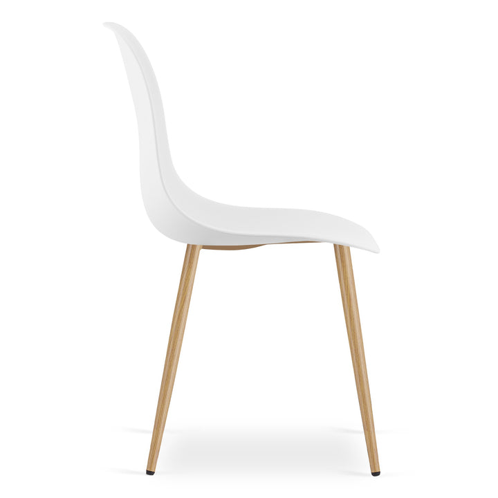 Sæt: NP Bord 80x80cm Sonoma Eg + 4 WAT Stole hvide / naturlige ben