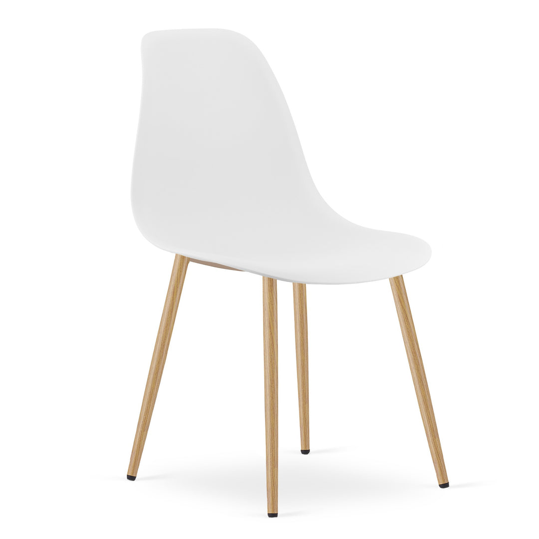 Sæt: NP Bord 80x80cm Sonoma Eg + 4 WAT Stole hvide / naturlige ben