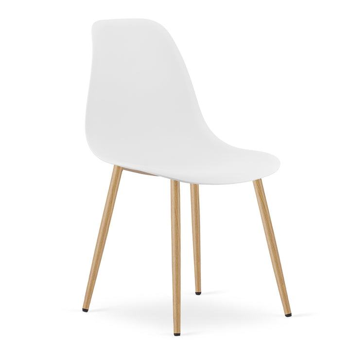 Sæt: NP Bord 80x80cm Sonoma Eg + 4 WAT Stole hvide / naturlige ben