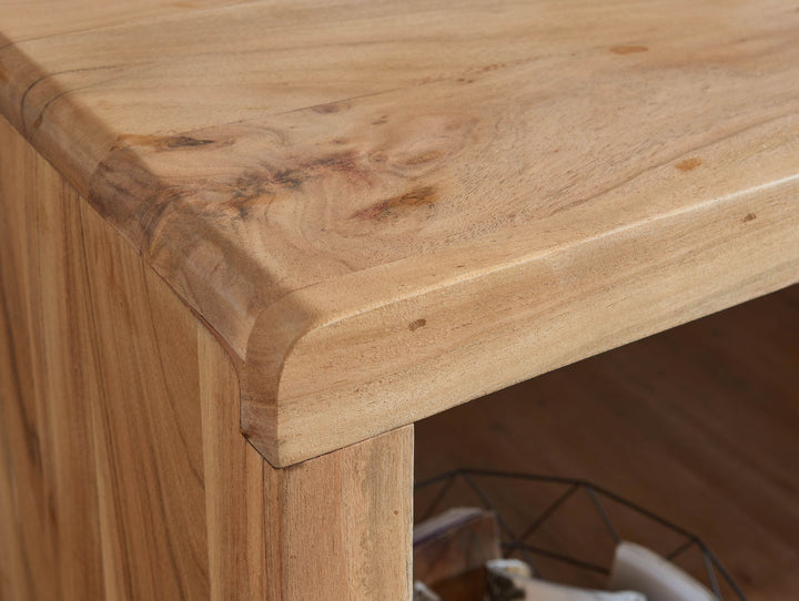 BOHA skrivebord i massivt akacietræ, computerbord, 140 cm bredt, design i ægte træ, opbevaring, kontorbord, landlig stil