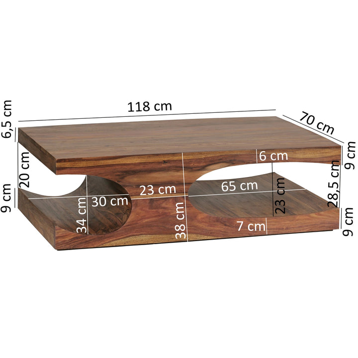 Sofabord, 118 cm bred, træ, brun