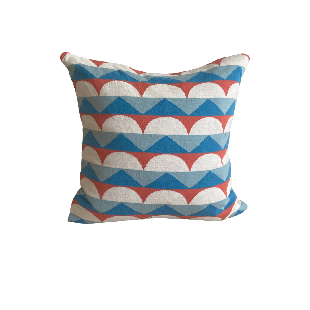 Toby Pillow-Cover Blue, Soft Jacquard strikket bomuld