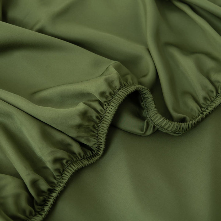 Mørkegrøn Bambus Sengesæt 1-person - 400TC Tanboocel - Deep Moss