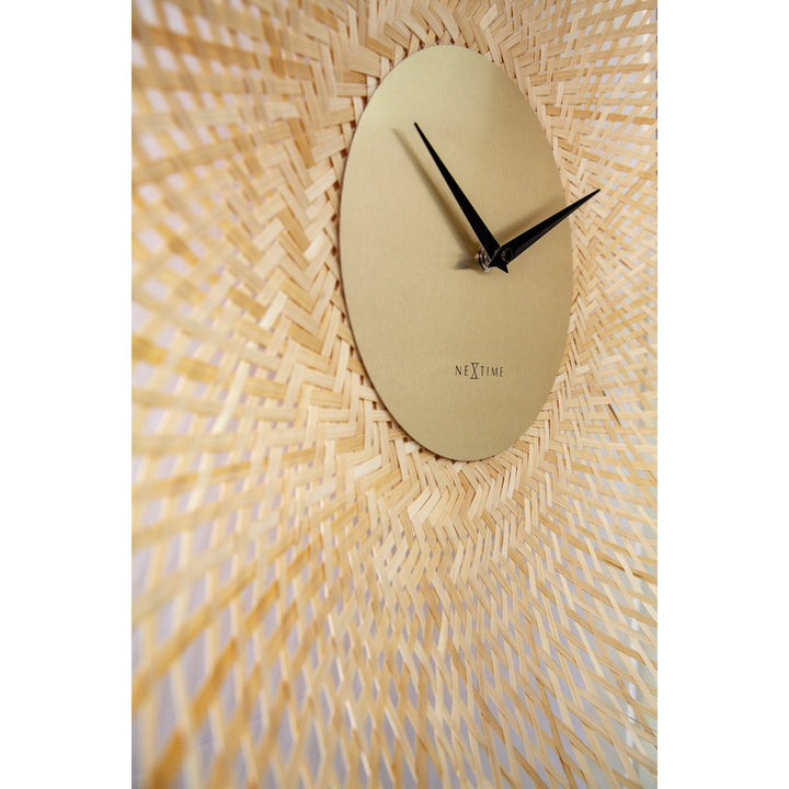 Vægur 60 cm-Silent-Brown/Sort-Bamboo-NeXtime 'Vortex'