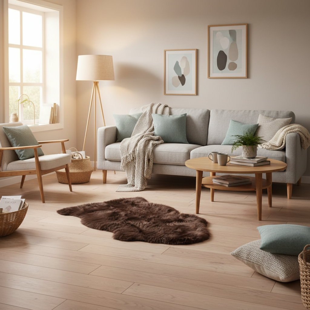 Lammeskind, brun, 50x85 cm