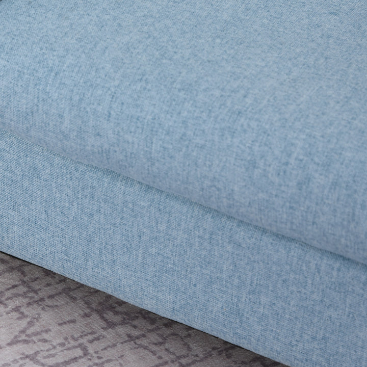 Børnelænestol/sofa med linnedlook, ben i massivt træ, skumpude, børnestol til børneværelse/legerum, 49 x 45 x 44 cm, til børn 3-5 år, blå