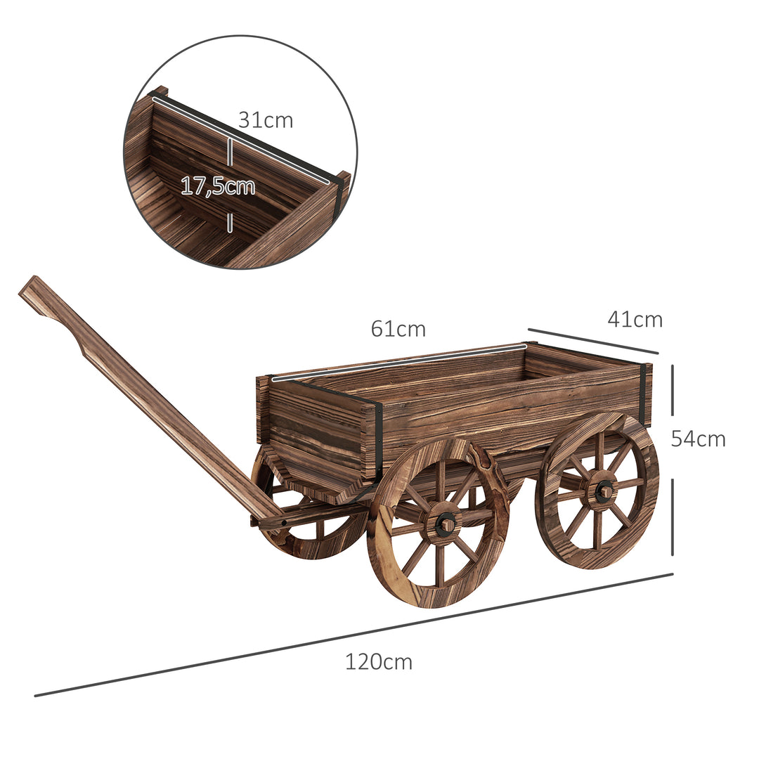 Højbed til træplanter, vejrbestandigt, trillebør, 120 x 41 x 50 cm, brun