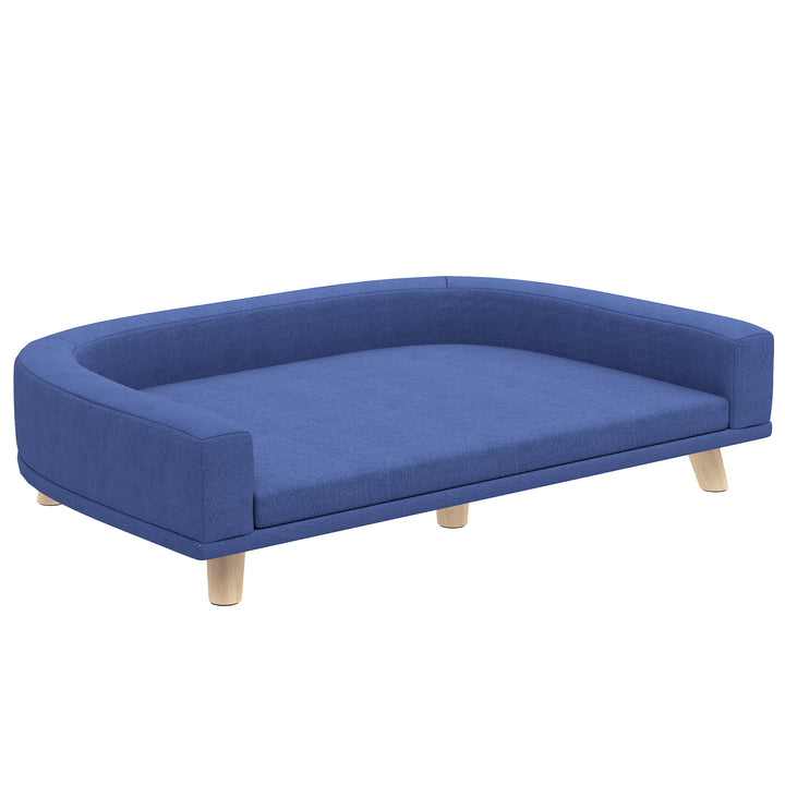 Hundeseng, hundesofa, kæledyrssofa, eukalyptustræ, 98 x 67 x 25 cm, blå