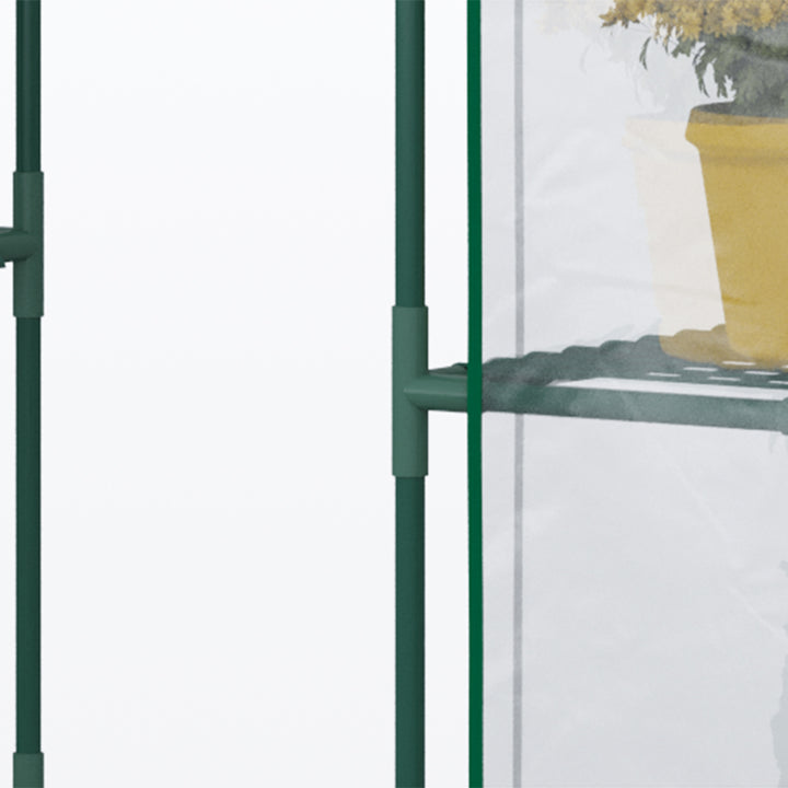 Drivhus til walk-in/tomatdrivhus/drivhus/kold ramme med 6 hylder, transparent, stål/PVC-plast, 142 x 73 x 195 cm