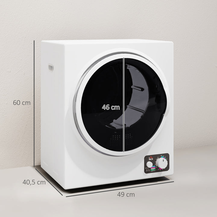 Mini tørretumbler 4 kg med 4 programmer, 2 varmeniveauer, sterilisering op til 65℃, 850W til tøj